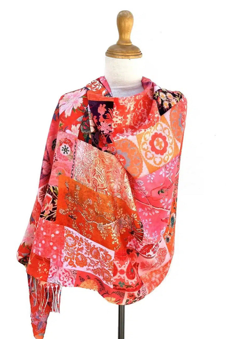 GYPSIANA SCARF ORANGE DOUBLE SIDED WRAP - DSW