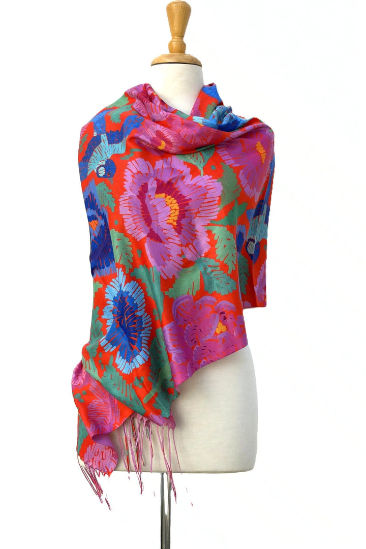 GYPSIANA SCARF RED DOUBLE SIDED WRAP - DSW