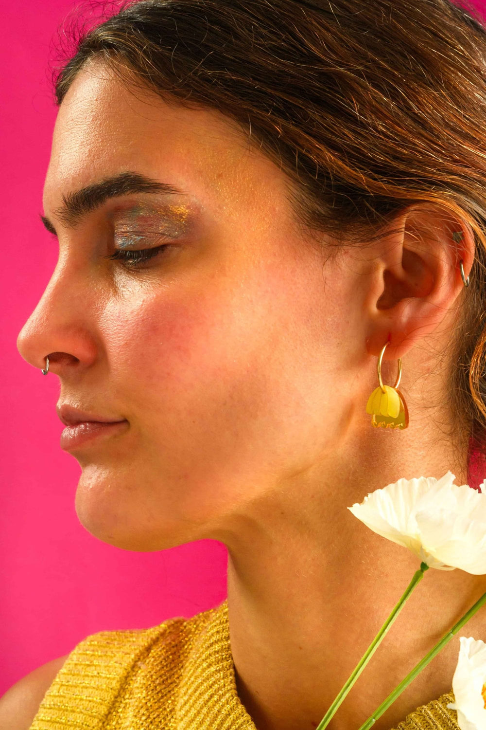 HAGEN AND CO JEWELLERY YELLOW PALM EARRING - SC-P-YE