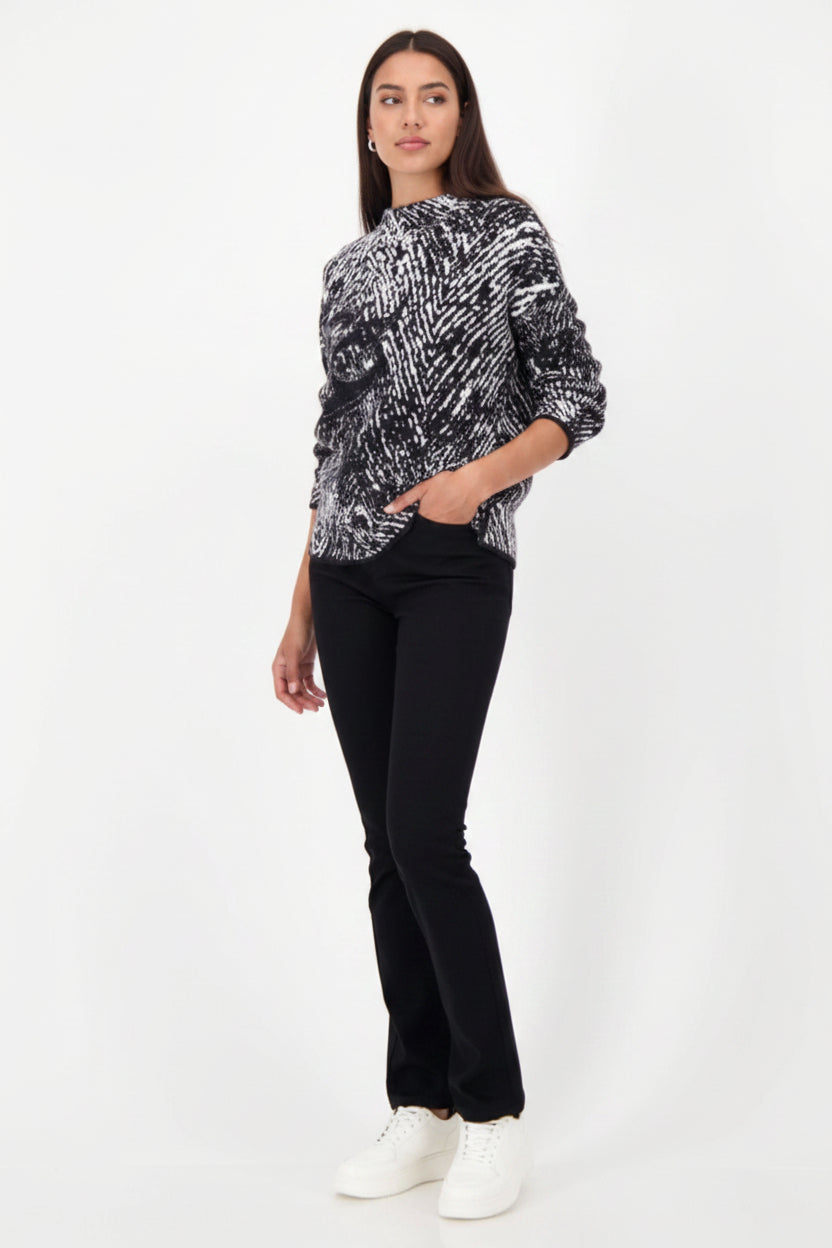 MONARI TOP HERRINGONE SWEATER - 809533MNR