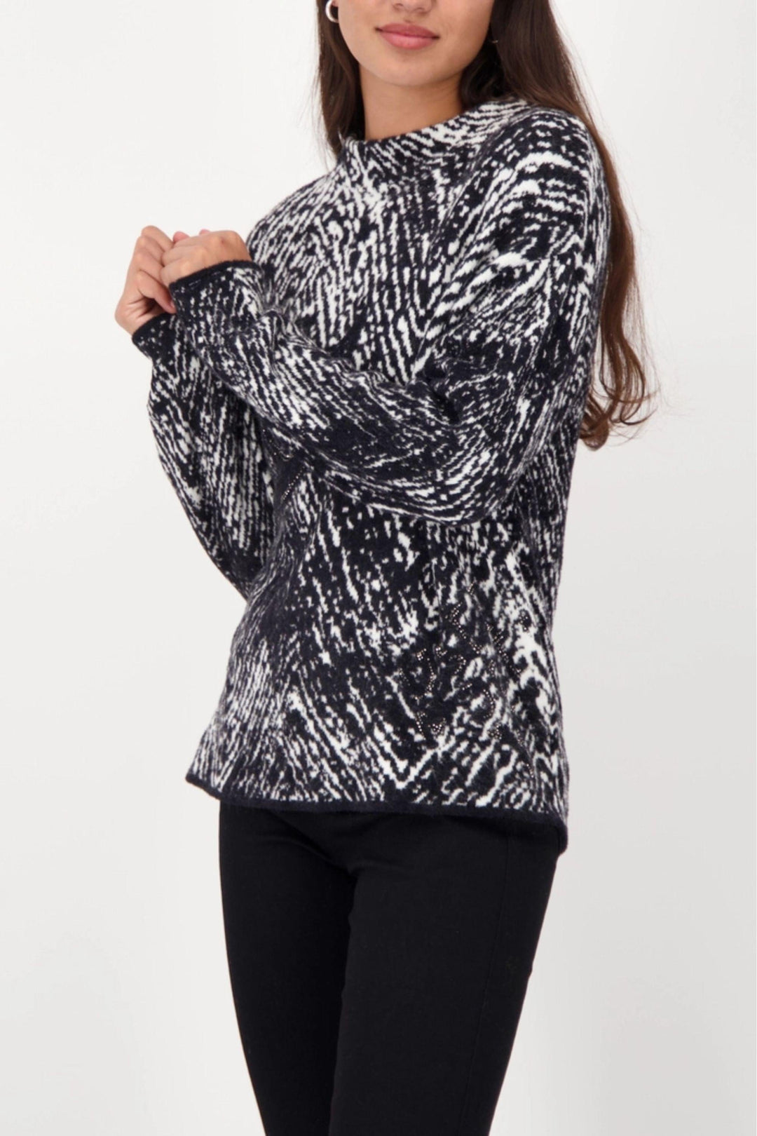 MONARI TOP HERRINGONE SWEATER - 809533MNR