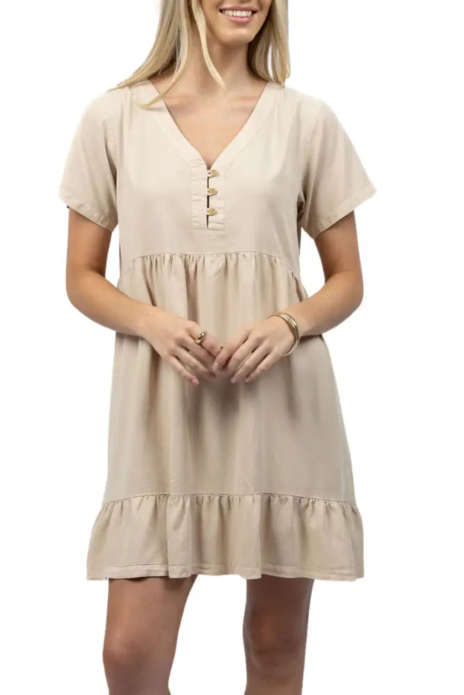 HOLLY DRESS - HS25407 XS / LATTE DRESS
