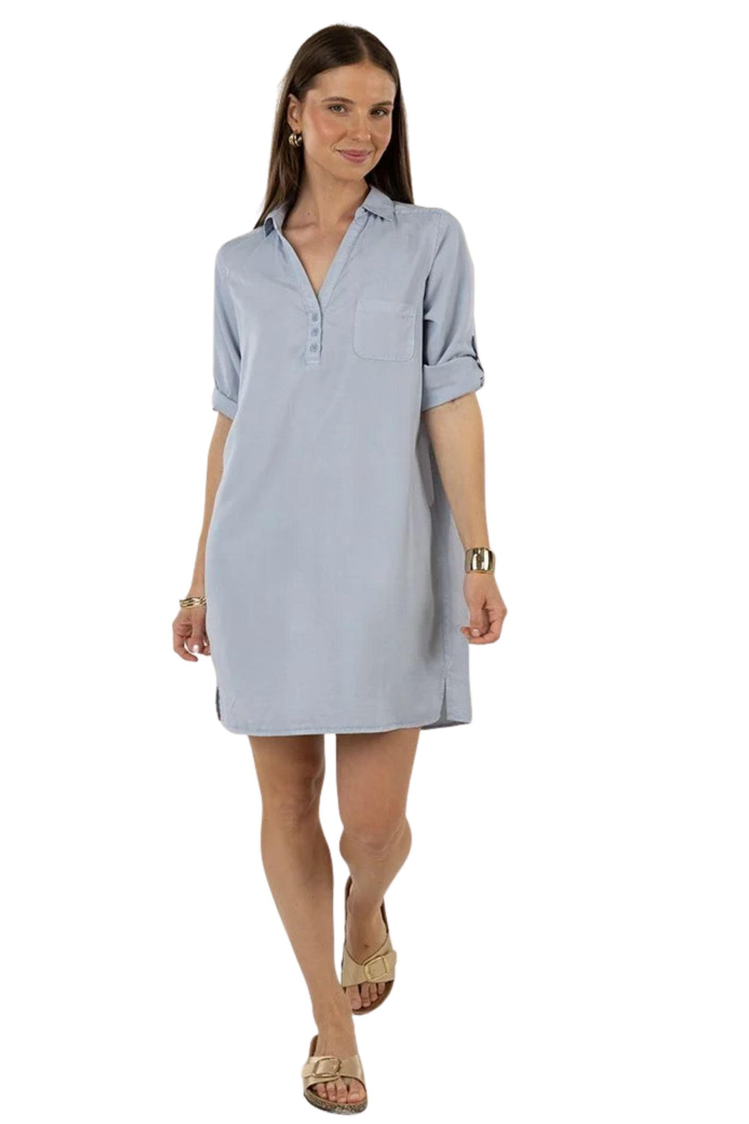 HUMIDITY DRESS 8 / BLUE REMY SHIRT DRESS - HS26606