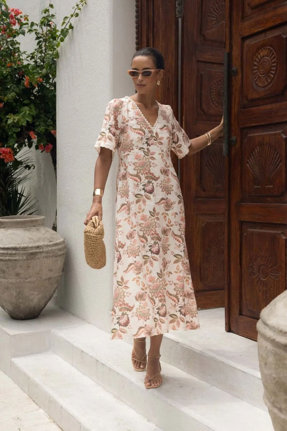 HUMIDITY DRESS BOH ROSE MIDI DRESS - HS26205