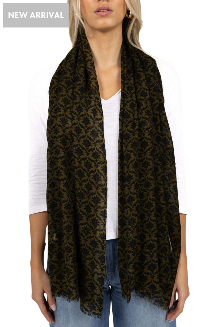 HUMIDITY SCARF KHAKI MOTIF SCARF - HSCA70