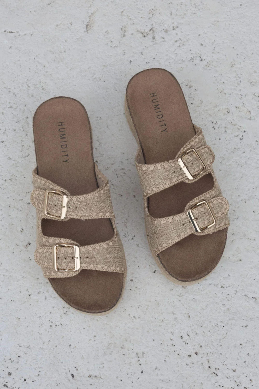 HUMIDITY SHOES 37 / NATURAL LINEN SLIDE - HAS57