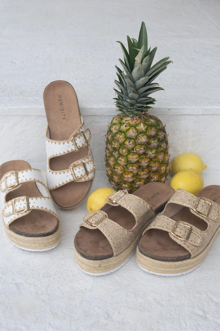HUMIDITY SHOES LINEN SLIDE - HAS57