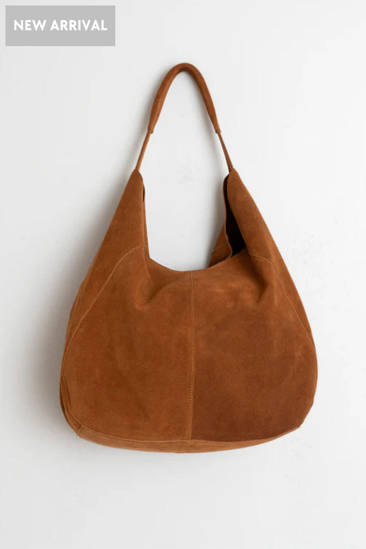 INDI AND COLD BAG TOBACCO SPLIT LEATHER TOTE BAG - RH730