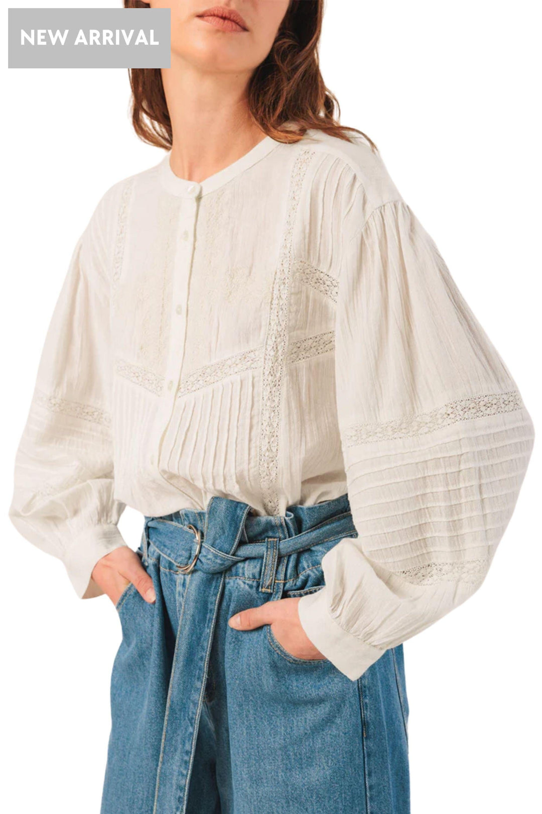 INDI AND COLD BLOUSE ETHNIC EMBROIDERED SHIRT - KI220
