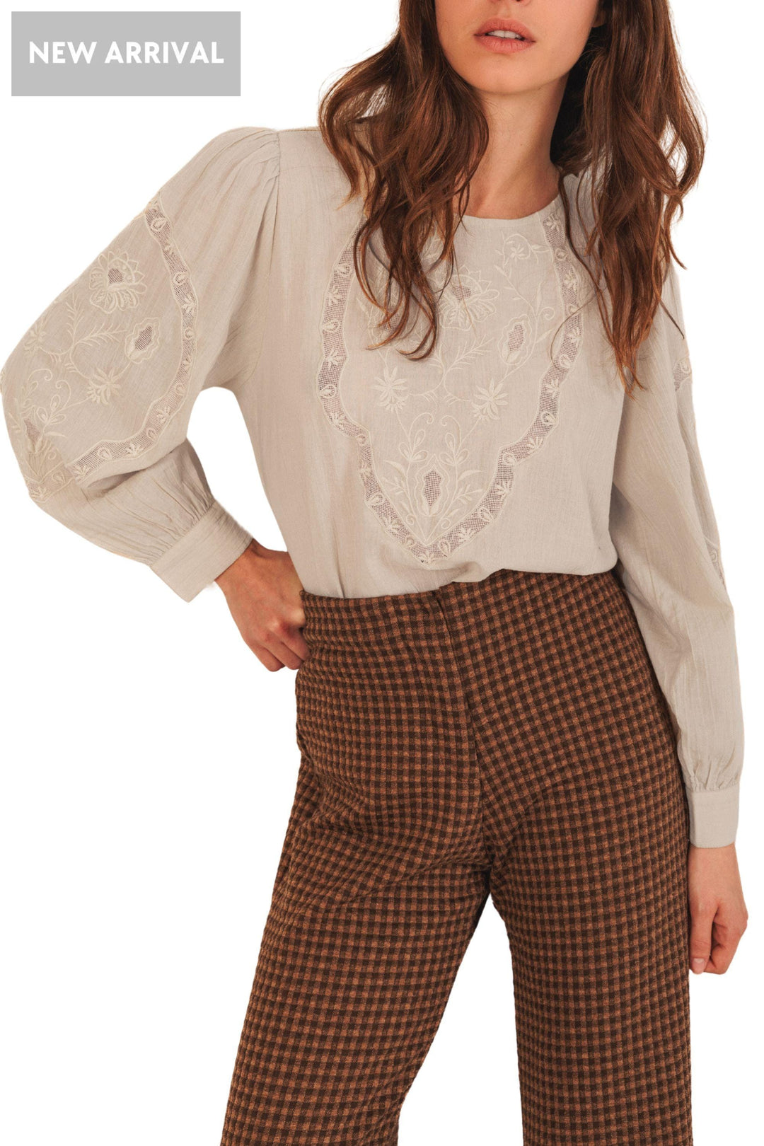 INDI AND COLD BLOUSE ROMANTIC EMBROIDERED BLOUSE - KI222