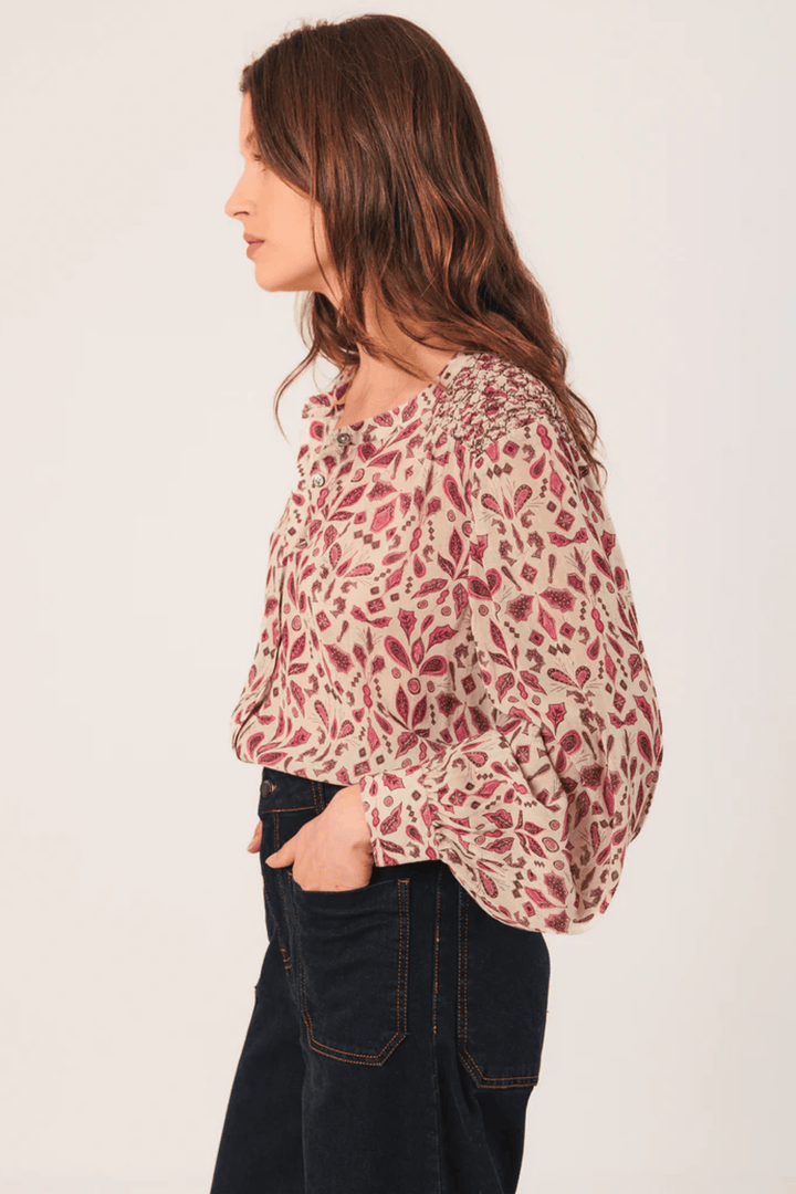 INDI AND COLD BLOUSE SMOCK DETAIL SHIRT - KI197