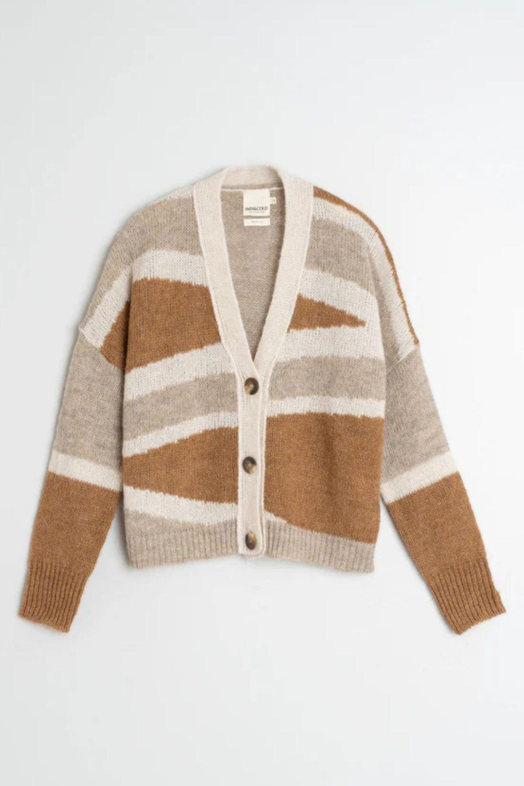 INDI AND COLD CARDIGAN INTARSIA ALPACA JACKET - EA535