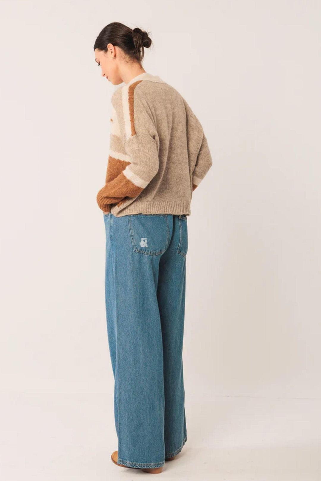 INDI AND COLD CARDIGAN INTARSIA ALPACA JACKET - EA535