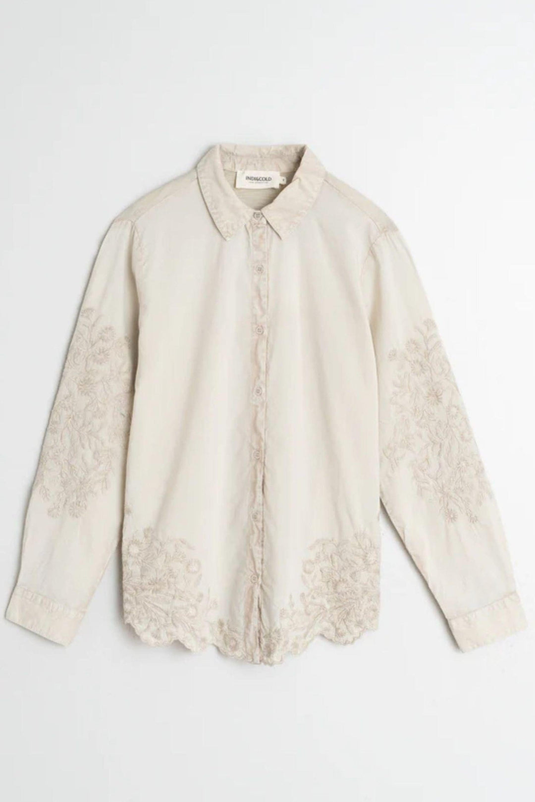 INDI AND COLD SHIRT EMBROIDERED VOILE SHIRT - AD385