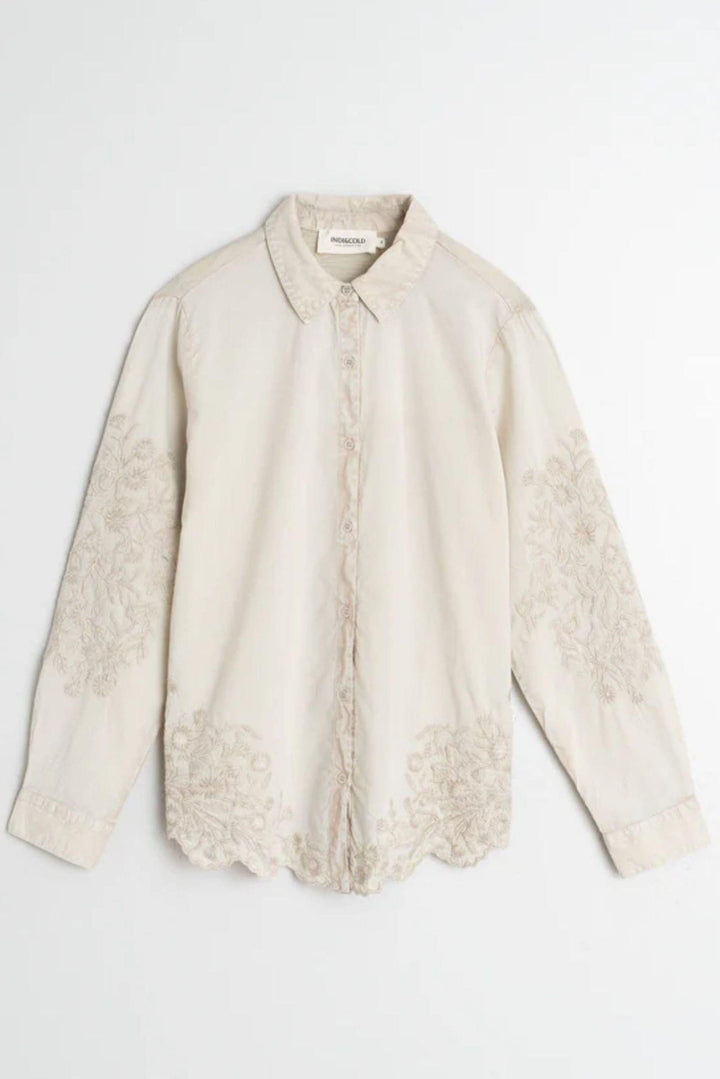 INDI AND COLD SHIRT EMBROIDERED VOILE SHIRT - AD385
