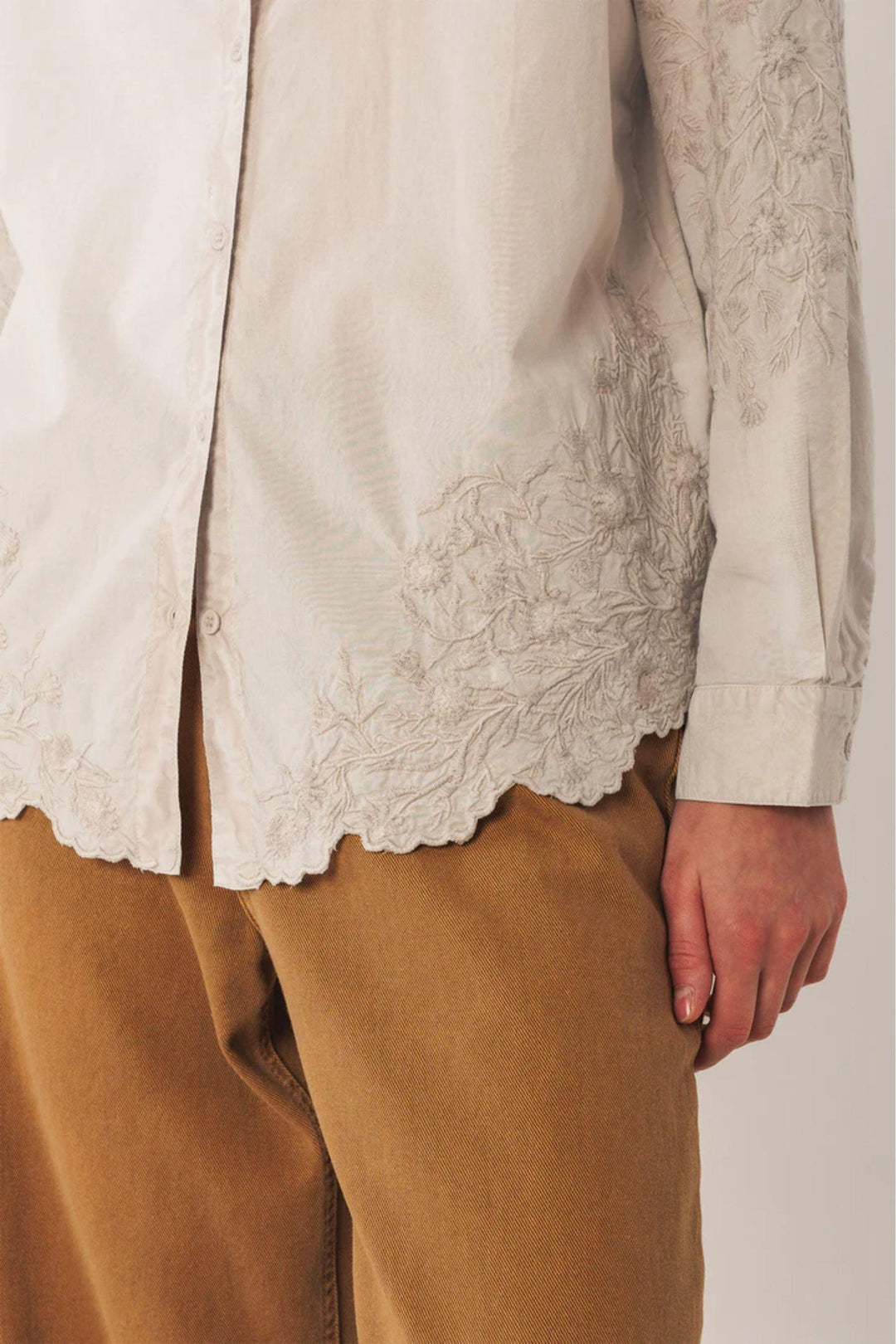 INDI AND COLD SHIRT EMBROIDERED VOILE SHIRT - AD385