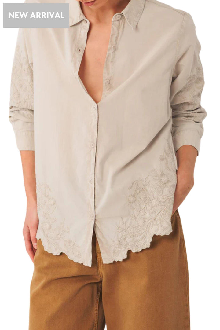 INDI AND COLD SHIRT EMBROIDERED VOILE SHIRT - AD385
