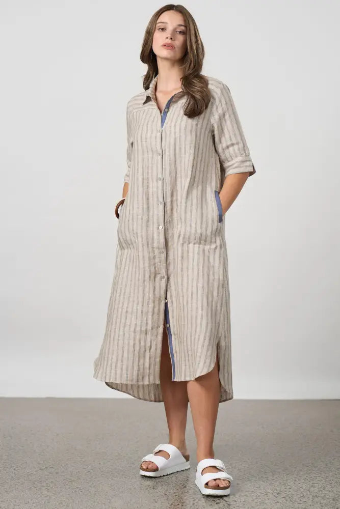 INTERVAL SHIRT DRESS - MS1725 8 / PUMICE DRESS