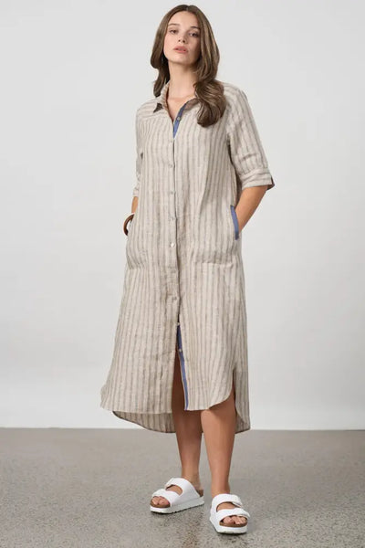 INTERVAL SHIRT DRESS - MS1725 8 / PUMICE DRESS