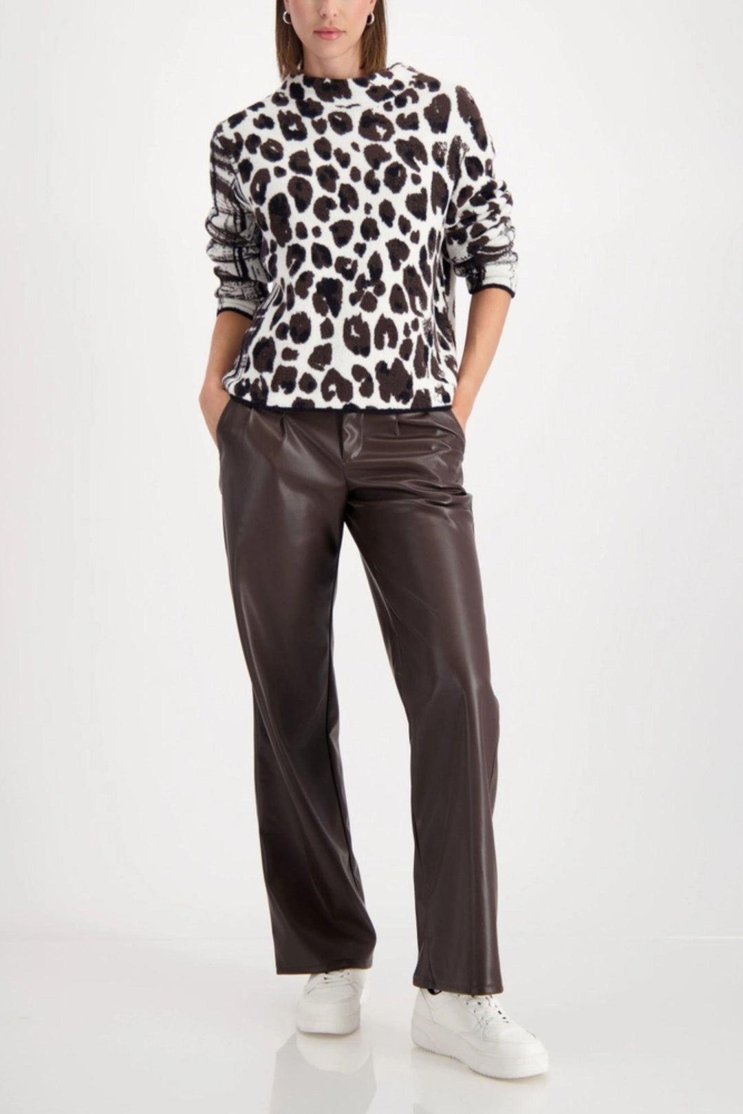 MONARI TOP JACQUARD MIX SWEATER - 809496MNR