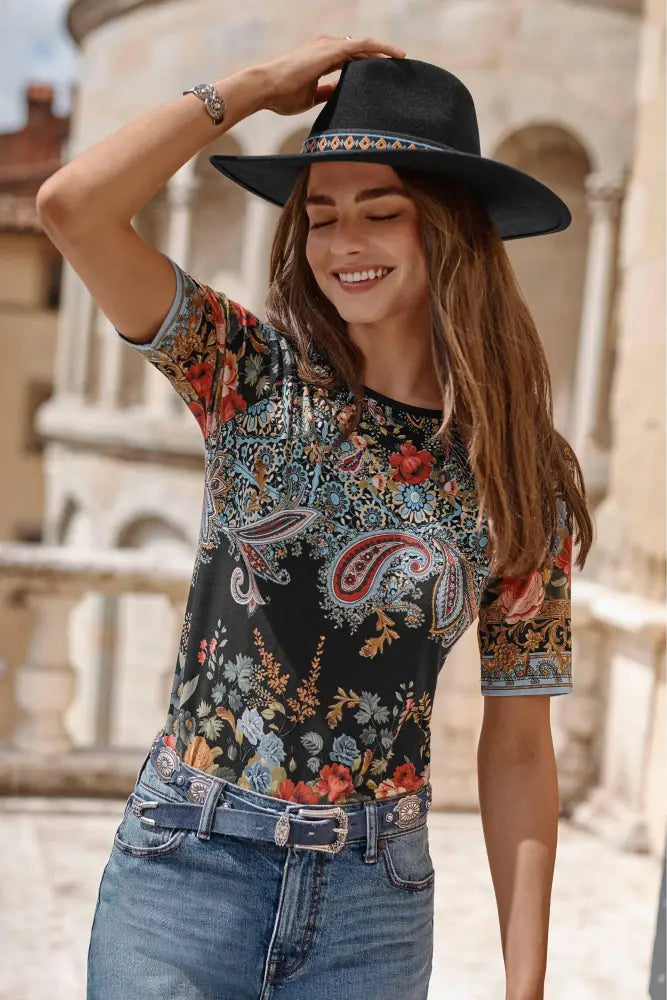 JANIE BOAT NECK TEE - T16725-7 TOP