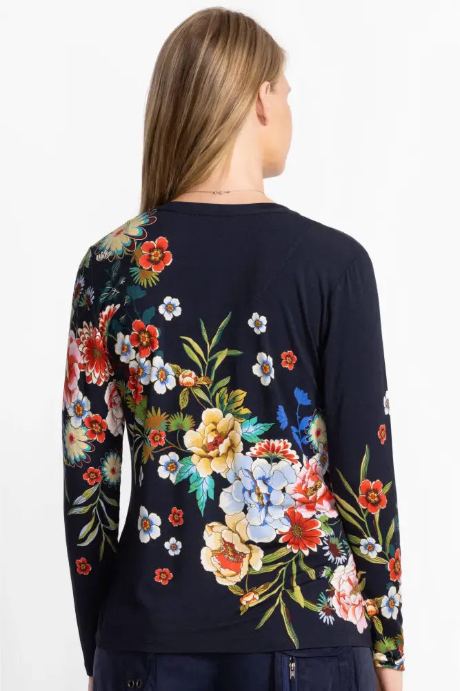 JANIE L/SLV V NECK TEE - T16325-7 TOP