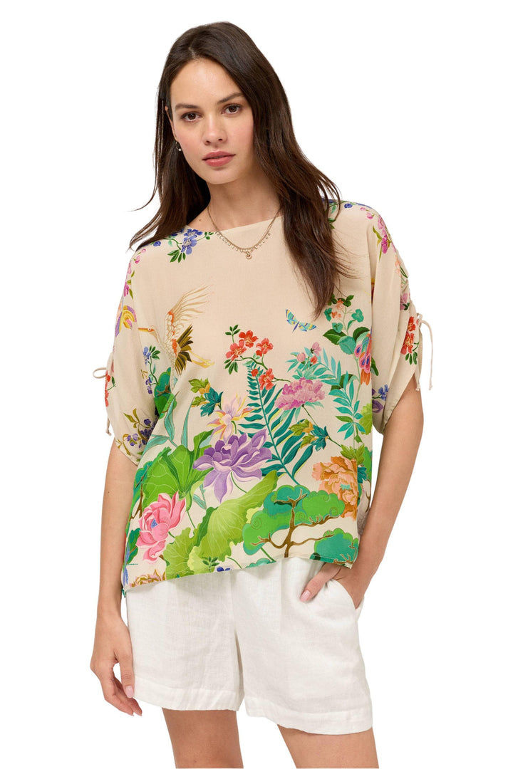 JOHNNY WAS BLOUSE BLUET DRAWCORD BLOUSE - C14626-5