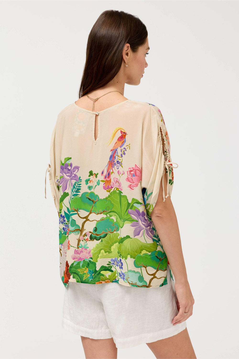 JOHNNY WAS BLOUSE BLUET DRAWCORD BLOUSE - C14626-5