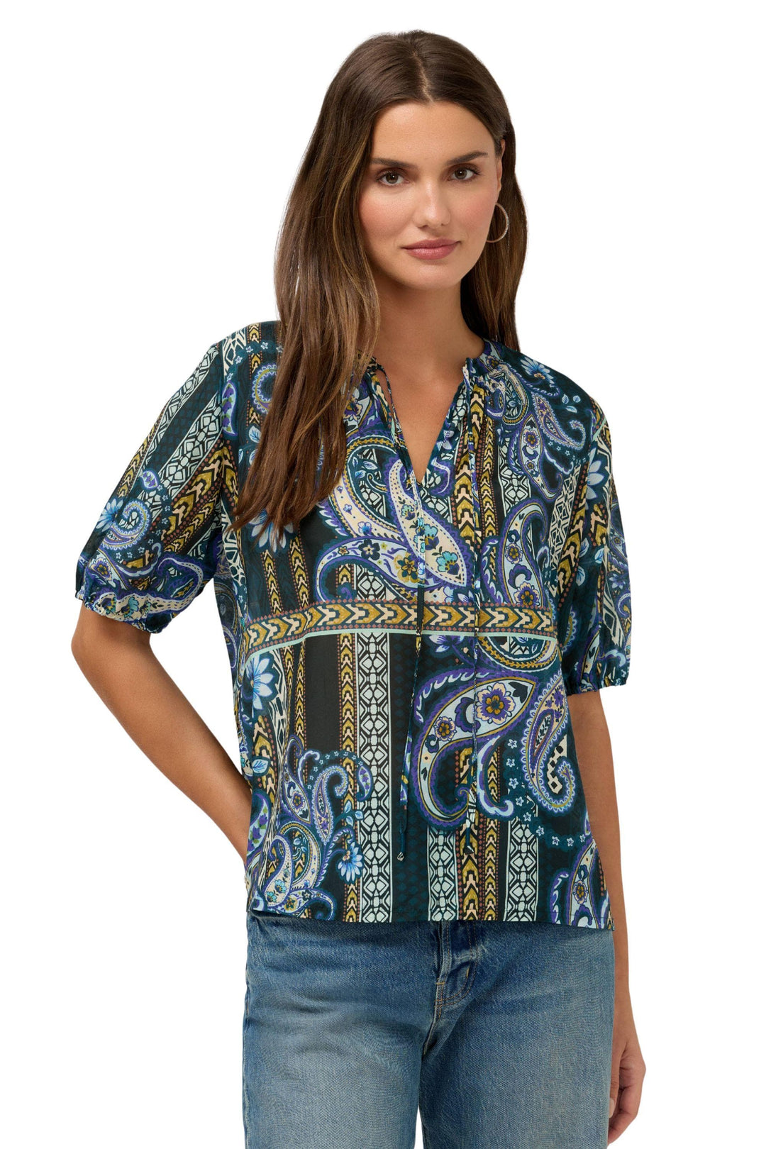 JOHNNY WAS BLOUSE MARGOT S/SLV BLOUSE-MONTECITO - C18726-7