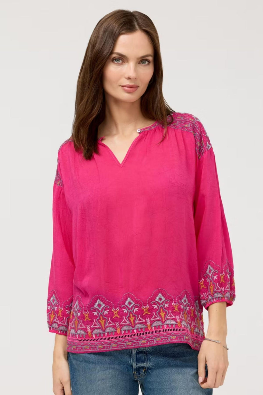JOHNNY WAS BLOUSE PINK / XS MARGOT BLOUSE - C18026-4