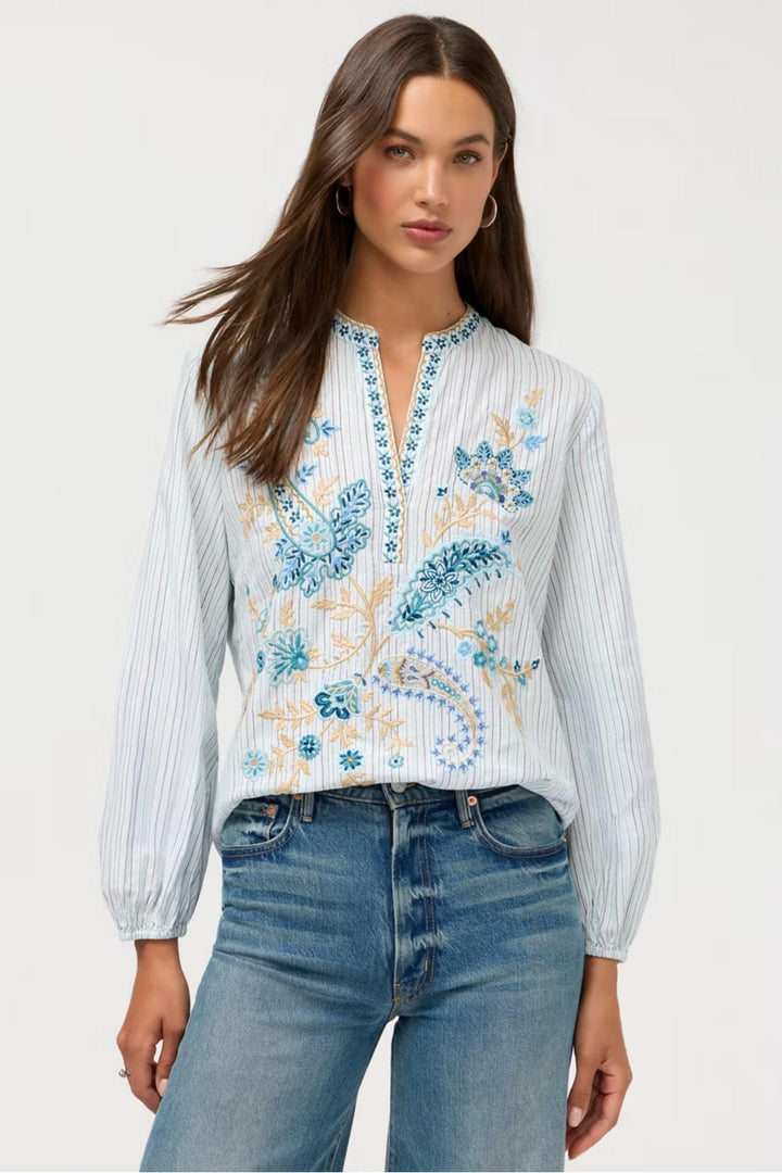 JOHNNY WAS BLOUSE RELAXED SWING BLOUSE - W17726-7