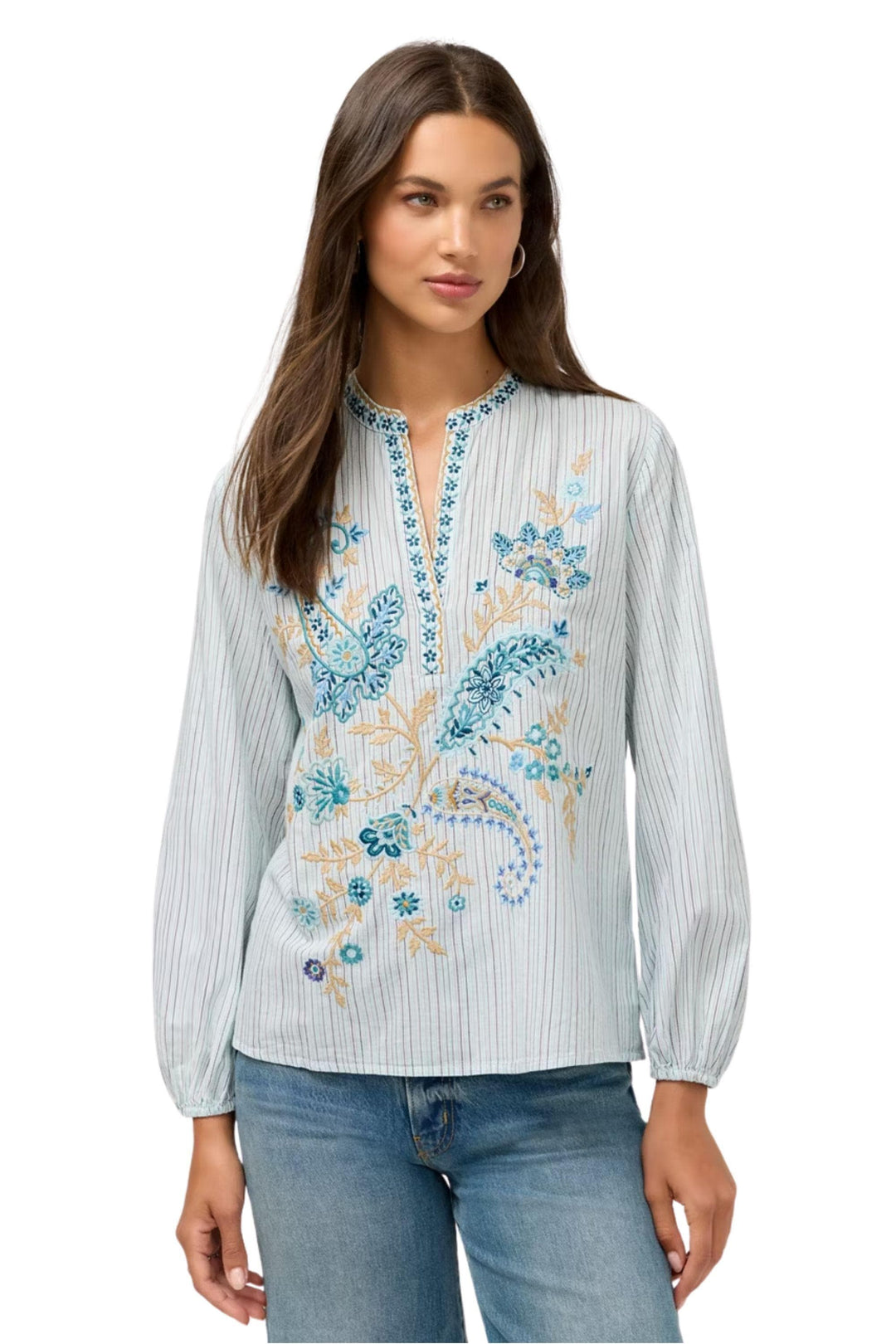 JOHNNY WAS BLOUSE RELAXED SWING BLOUSE - W17726-7