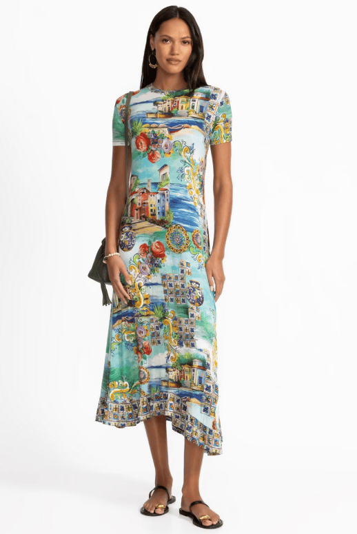 JOHNNY WAS DRESS JANIE ASYMMETRIC HEM DRESS - T38725-5