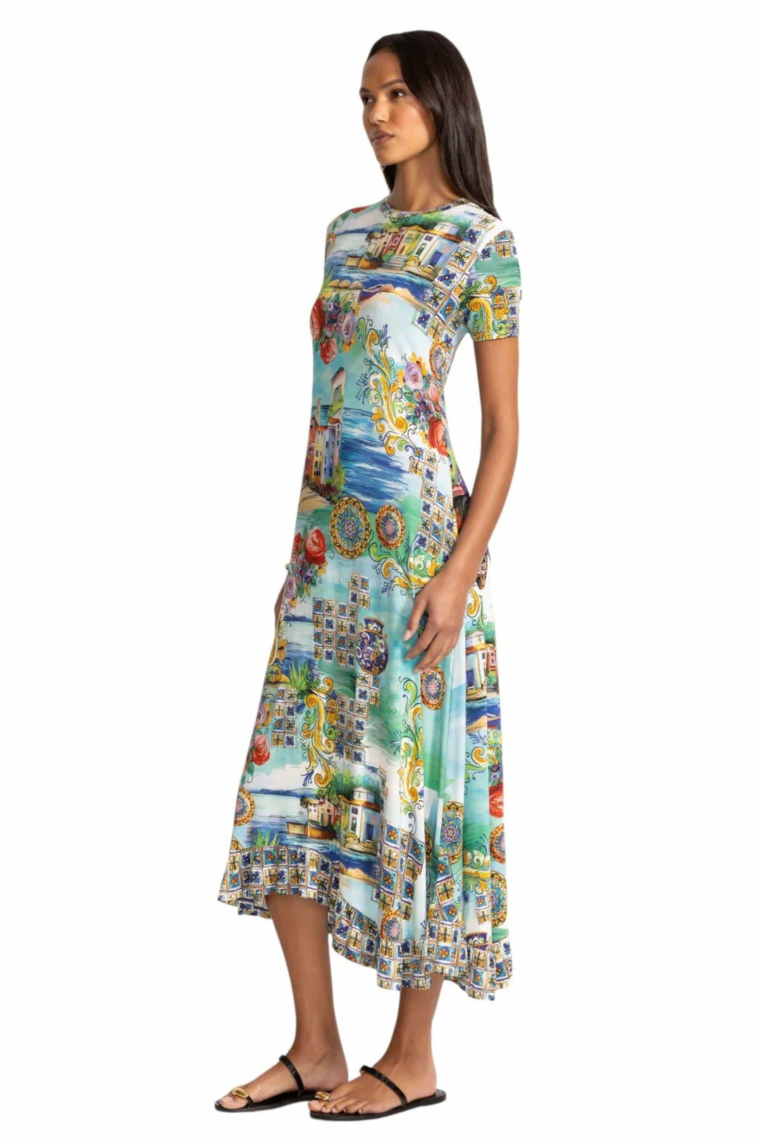 JOHNNY WAS DRESS JANIE ASYMMETRIC HEM DRESS - T38725-5