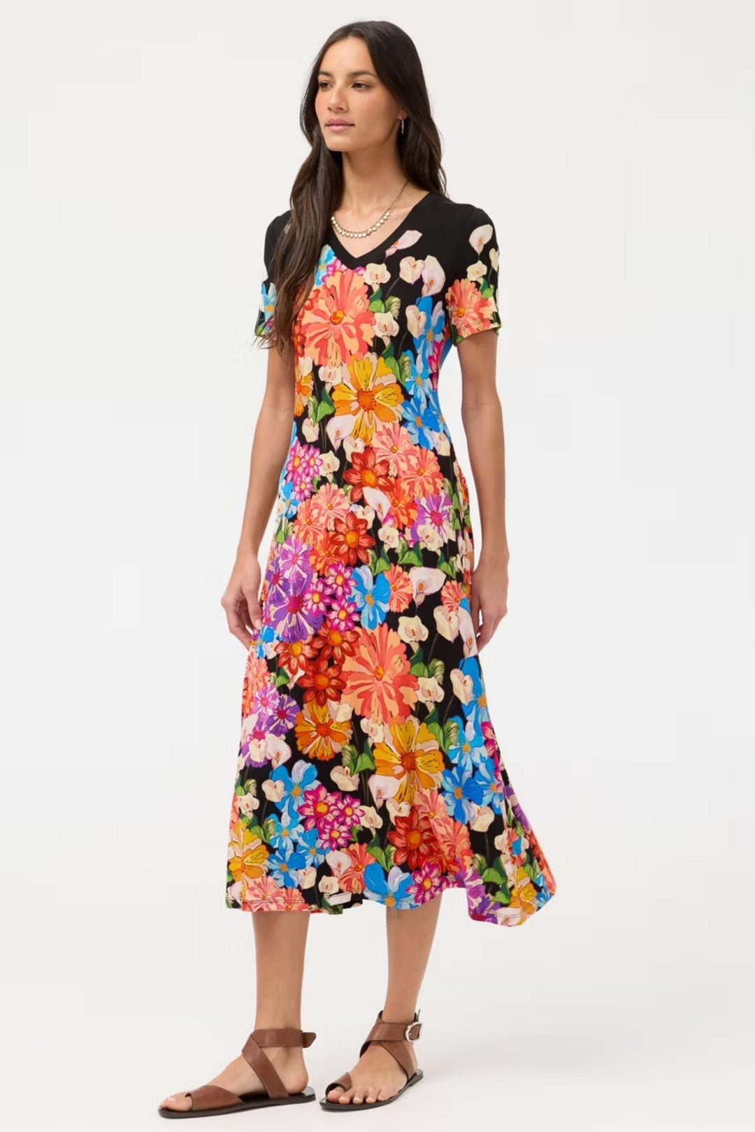 JOHNNY WAS DRESS JANIE V-NECK TEE DRESS - T30526-1