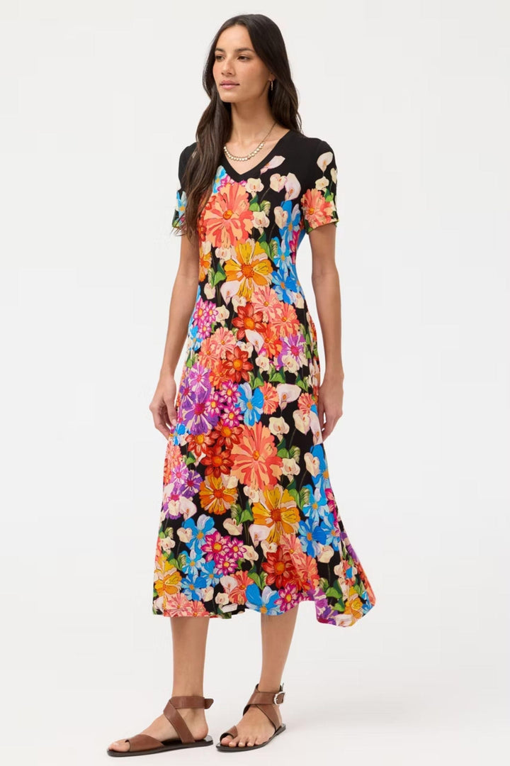JOHNNY WAS DRESS JANIE V-NECK TEE DRESS - T30526-1