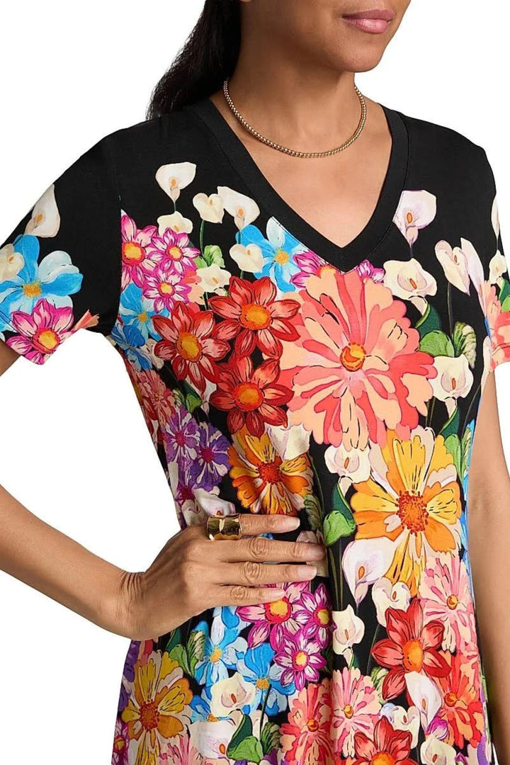 JOHNNY WAS DRESS JANIE V-NECK TEE DRESS - T30526-1