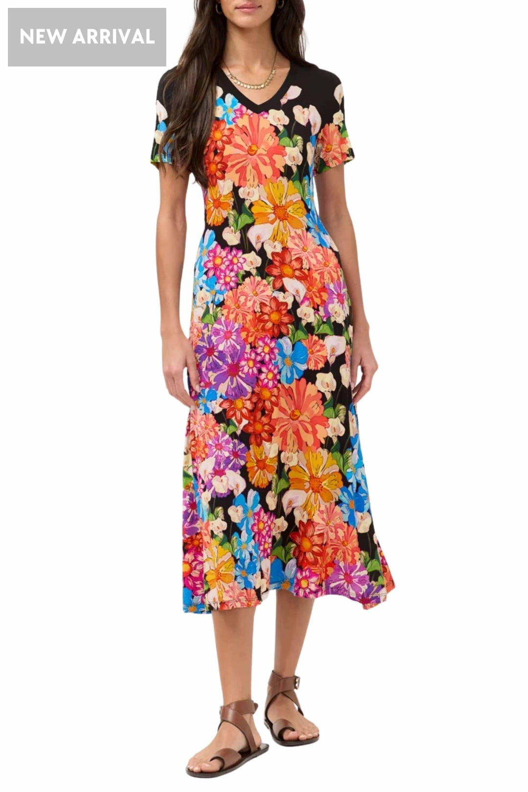 JOHNNY WAS DRESS JANIE V-NECK TEE DRESS - T30526-1