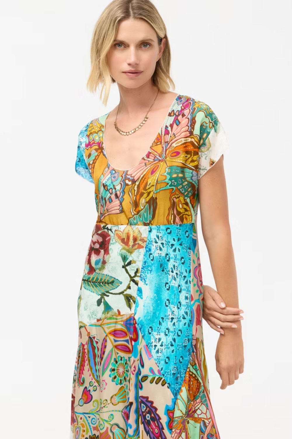 JOHNNY WAS DRESS PATCHWORK DRESS - C37825