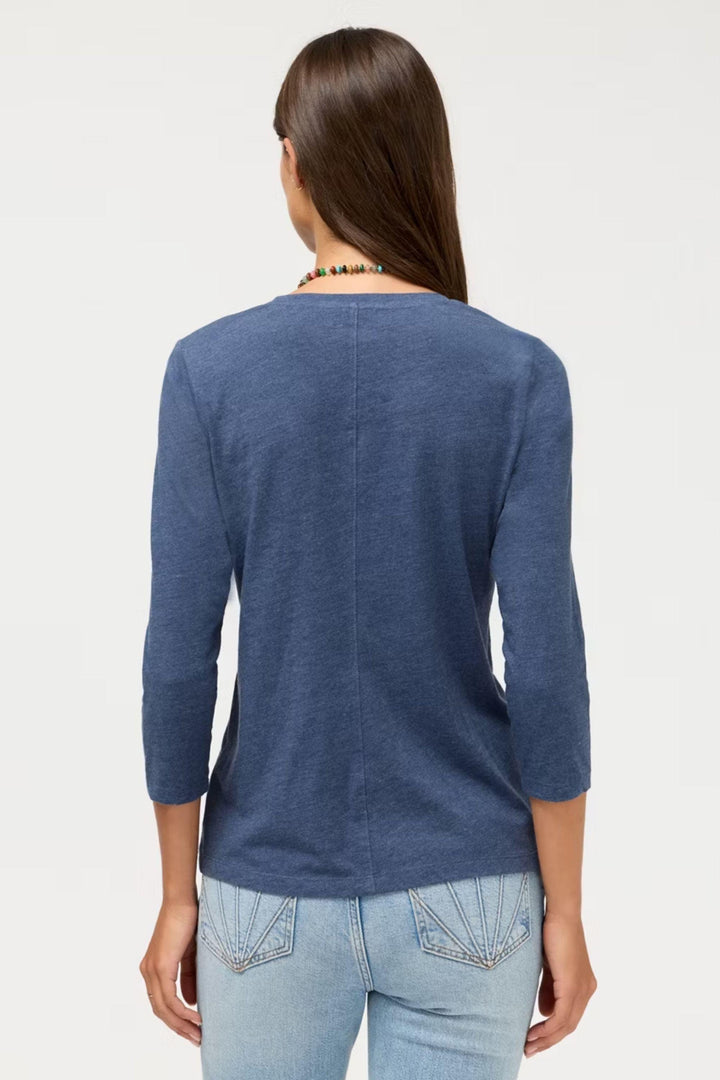 JOHNNY WAS TOP 3/4 SLV V-NECK TEE - J18626-7