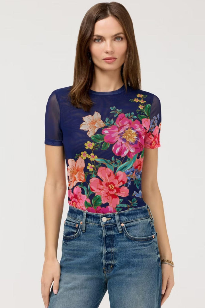 JOHNNY WAS TOP ELEANOR MESH TEE - T14826-4