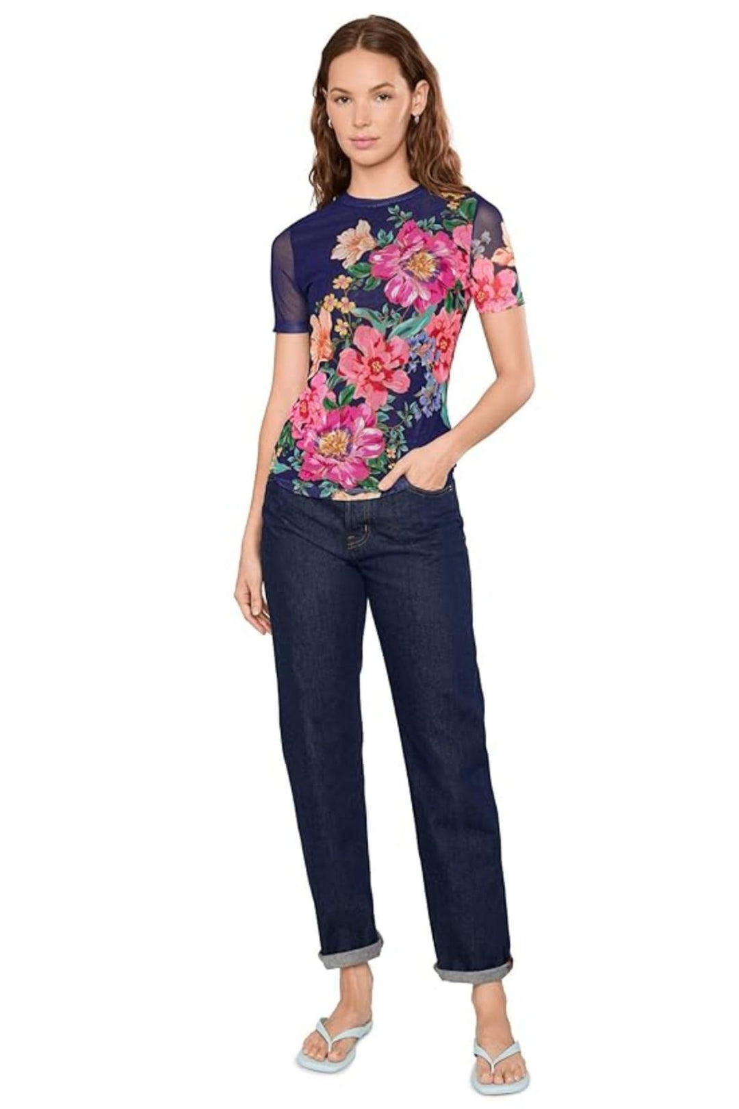 JOHNNY WAS TOP ELEANOR MESH TEE - T14826-4