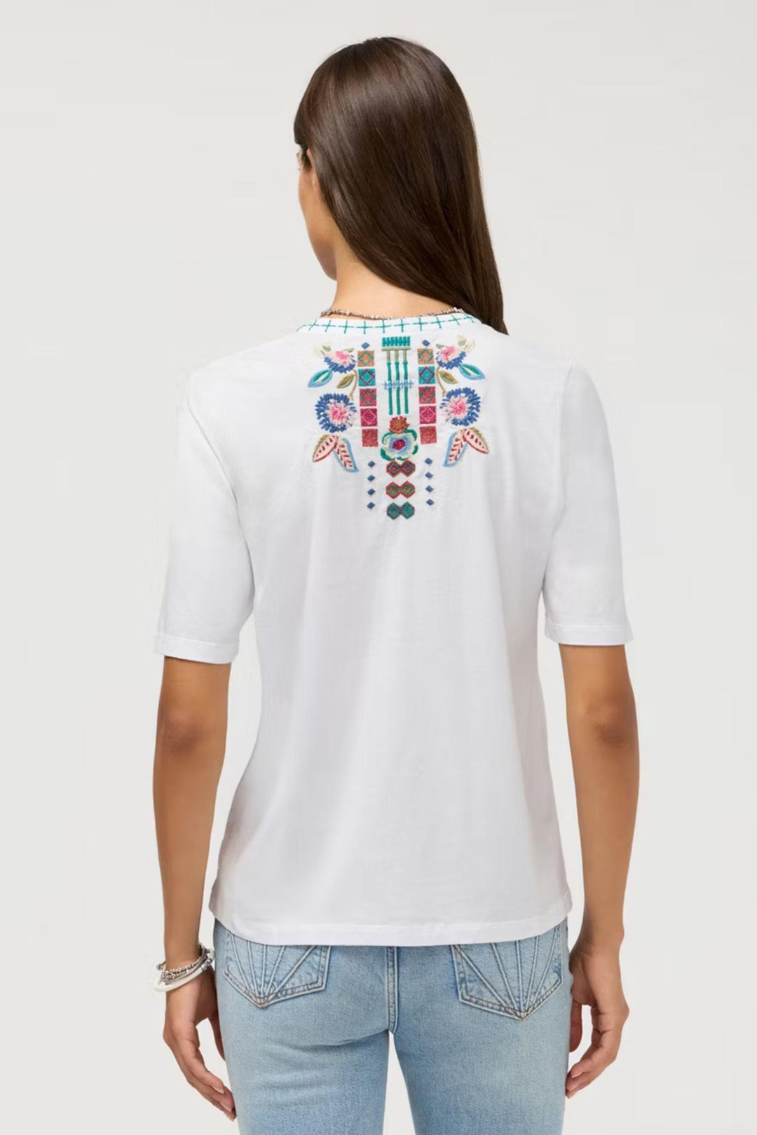 JOHNNY WAS TOP HENLEY KNIT TEE - J19426-7