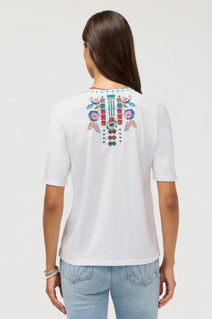 JOHNNY WAS TOP HENLEY KNIT TEE - J19426-7