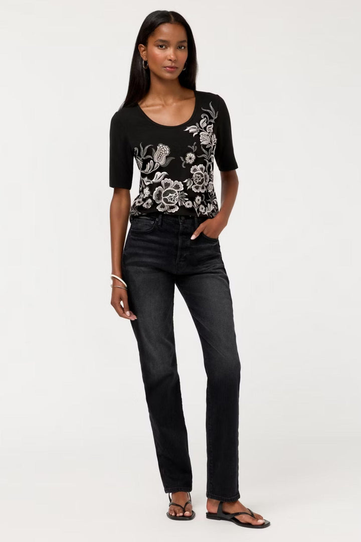 JOHNNY WAS TOP JANIE FITTED SCOOP TEE - T17426B-7