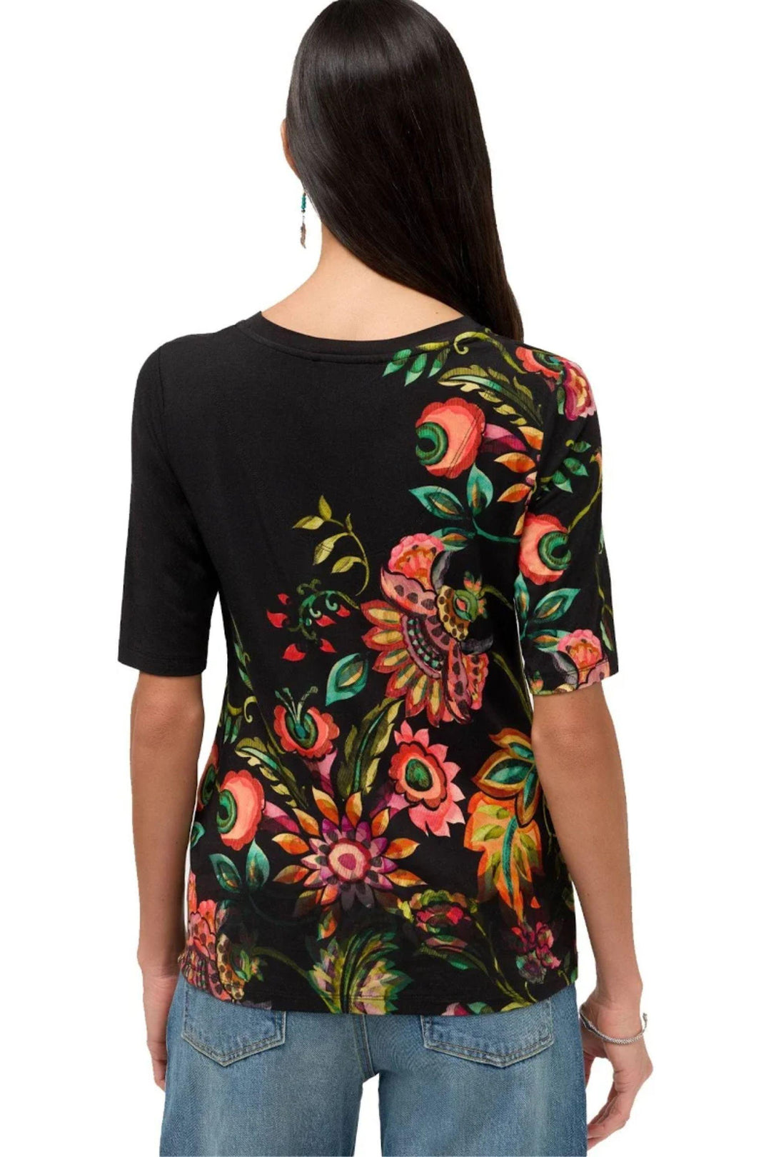 JOHNNY WAS TOP JANIE FITTED V-NECK TEE - T12726A-4
