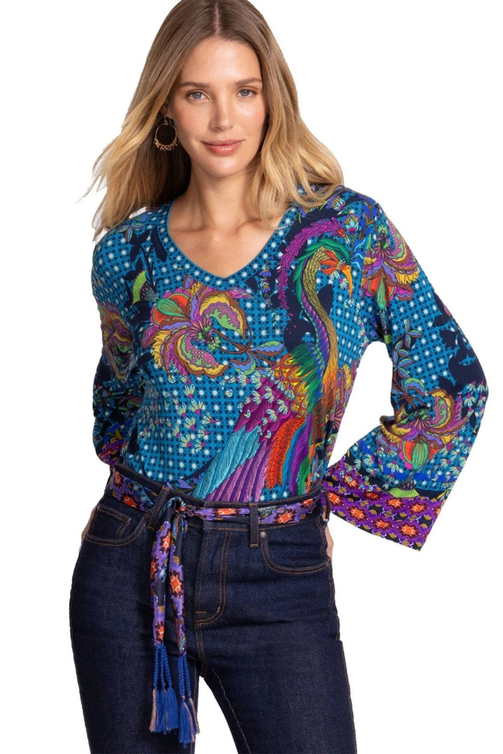 JOHNNY WAS TOP JANIE V-NECK KIMONO SLV TEE - T16925-8