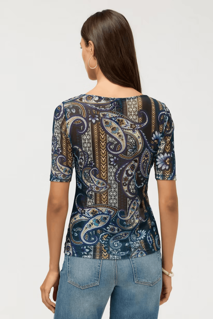 JOHNNY WAS TOP SCOOP NECK MESH TEE - T11926-7