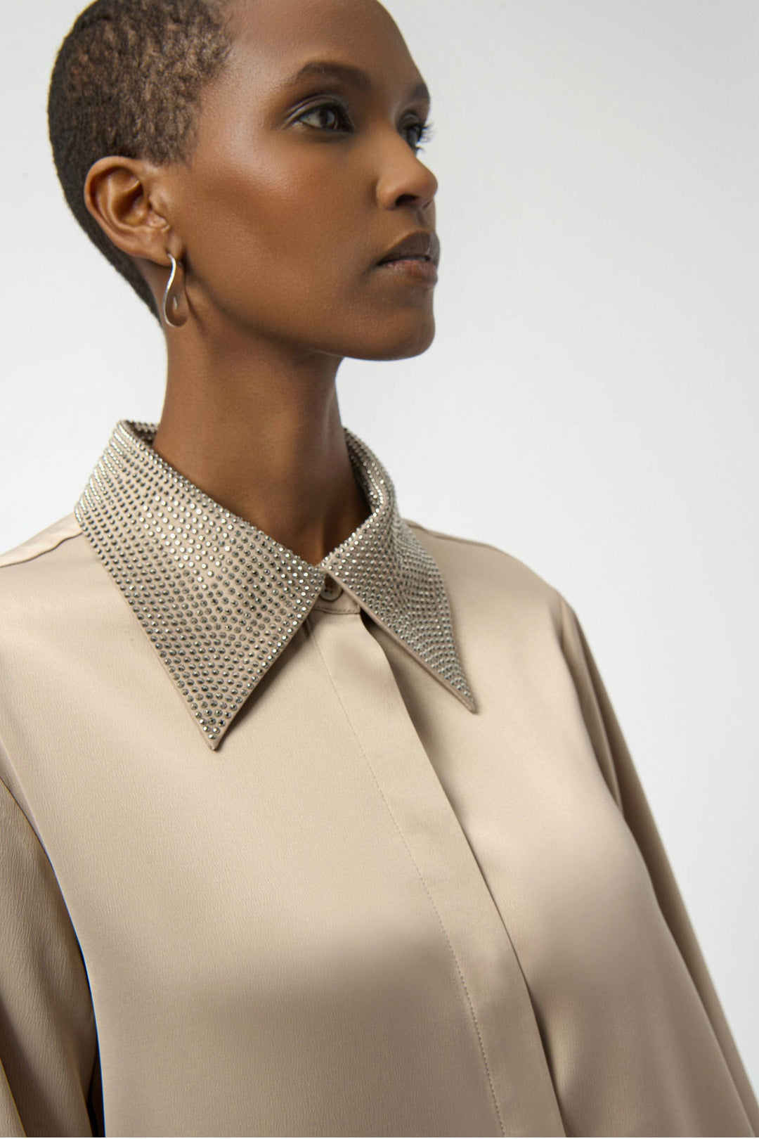 JOSEPH RIBKOFF BLOUSE EMBELLISHED SATIN SHIRT - 254926JR