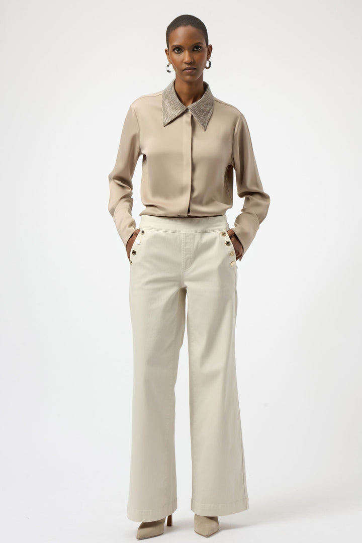 JOSEPH RIBKOFF BLOUSE EMBELLISHED SATIN SHIRT - 254926JR